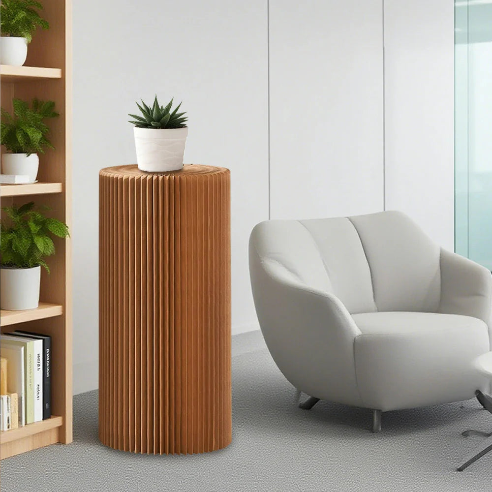 LIVARA Cardboard for Retail Round Display Showcase Cylinder - Eco-Friendly or Lightweight, Stand Exhibitions - Brown