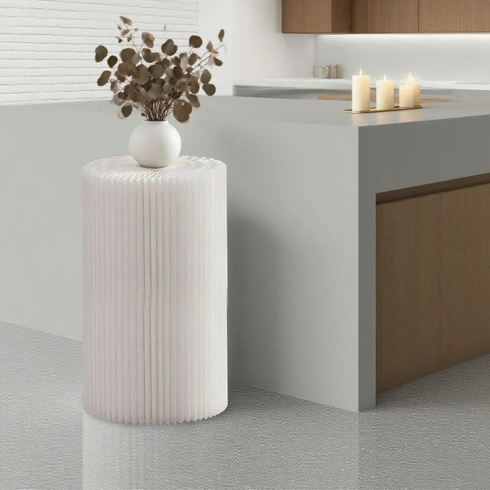 LIVARA Cardboard Lightweight, Display - Exhibitions or Cylinder - Retail Stand Eco-Friendly for Round Showcase White