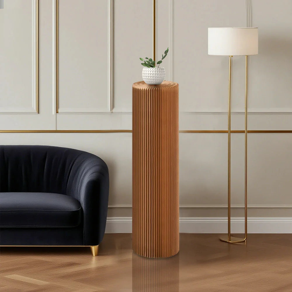 LIVARA Cardboard for Retail Round Display Showcase Cylinder - Eco-Friendly or Lightweight, Stand Exhibitions - Brown