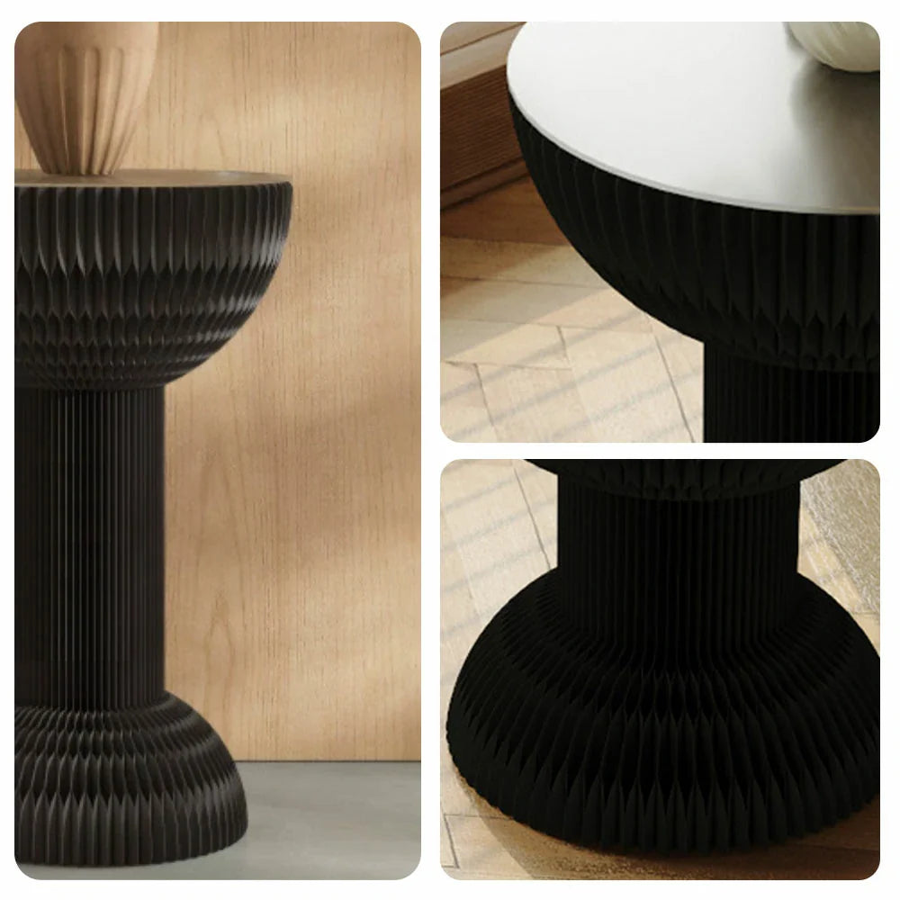 LIVARA 50/70/95cm Tea Round - Table Folding Paper Table Black