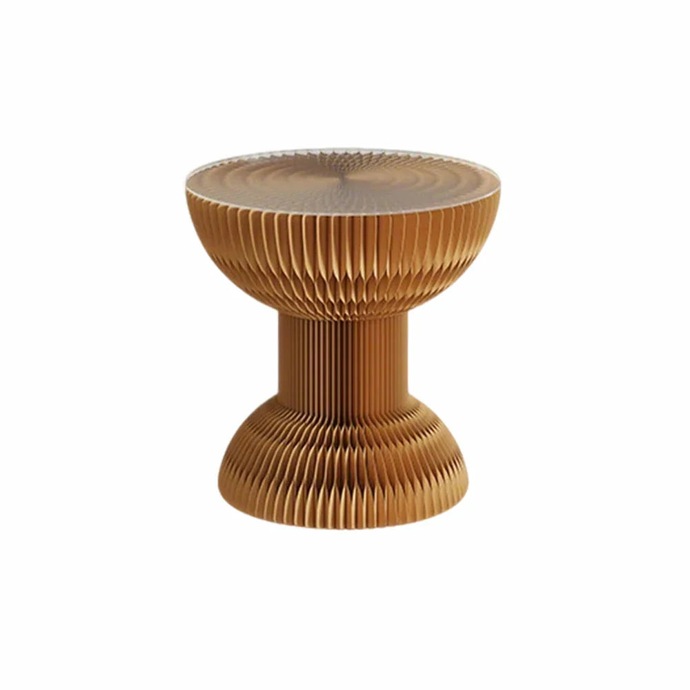 LIVARA 50/70/95cm Table - Round Folding Tea Paper Table Brown