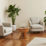 LIVARA 50/70/95cm Table - Round Folding Tea Paper Table Brown