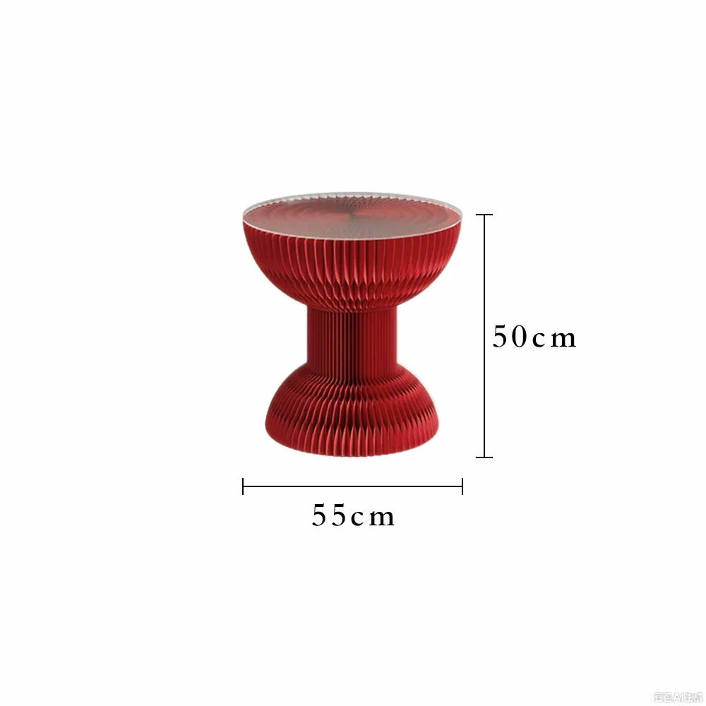 LIVARA 50/70/95cm Folding Table Table Tea Paper - Round Red