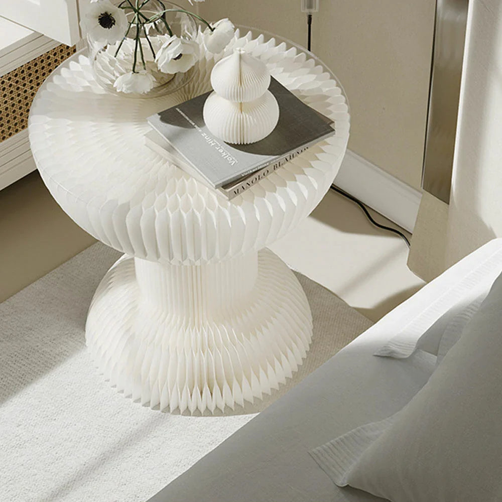 LIVARA 50/70/95cm - Folding Paper Round Tea Table Table White