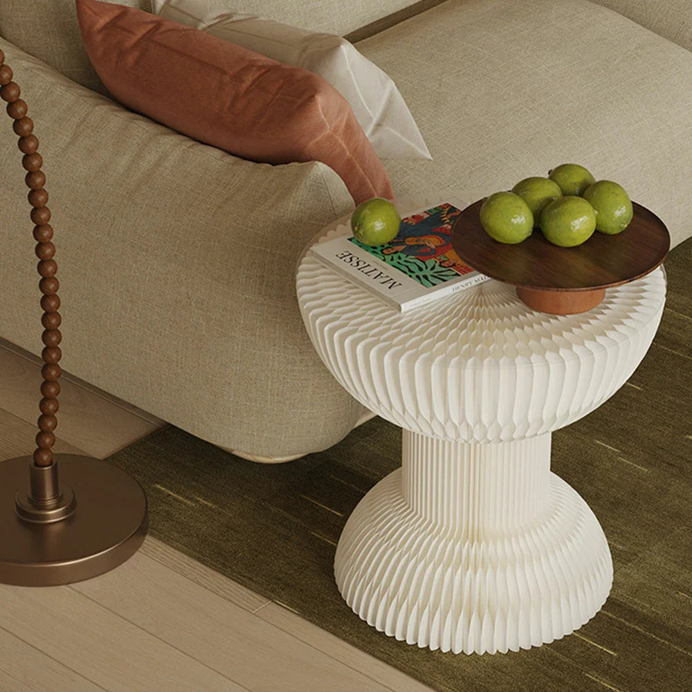 LIVARA 50/70/95cm - Folding Paper Round Tea Table Table White