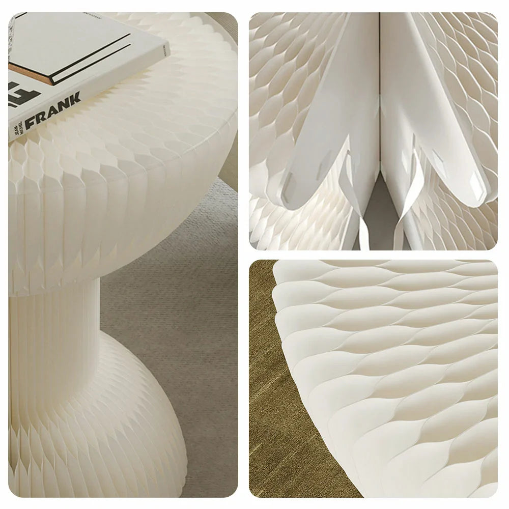 LIVARA 50/70/95cm - Folding Paper Round Tea Table Table White