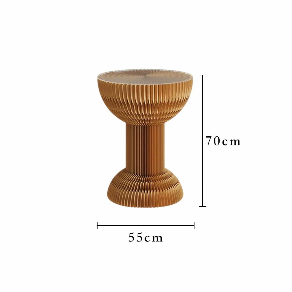 LIVARA 50/70/95cm Table - Round Folding Tea Paper Table Brown