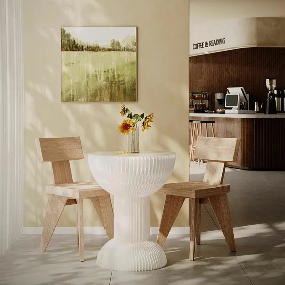 LIVARA 50/70/95cm - Folding Paper Round Tea Table Table White