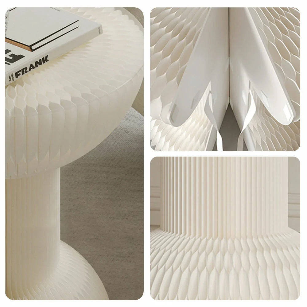 LIVARA 50/70/95cm - Folding Paper Round Tea Table Table White