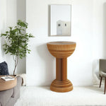 LIVARA 50/70/95cm Table - Round Folding Tea Paper Table Brown