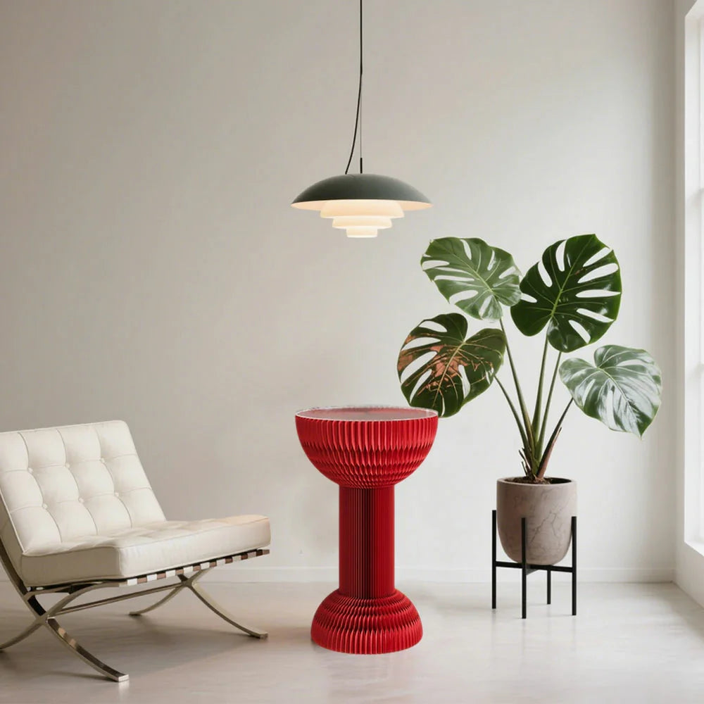 LIVARA 50/70/95cm Folding Table Table Tea Paper - Round Red