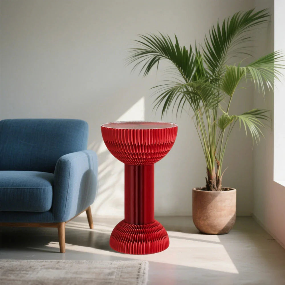 LIVARA 50/70/95cm Folding Table Table Tea Paper - Round Red