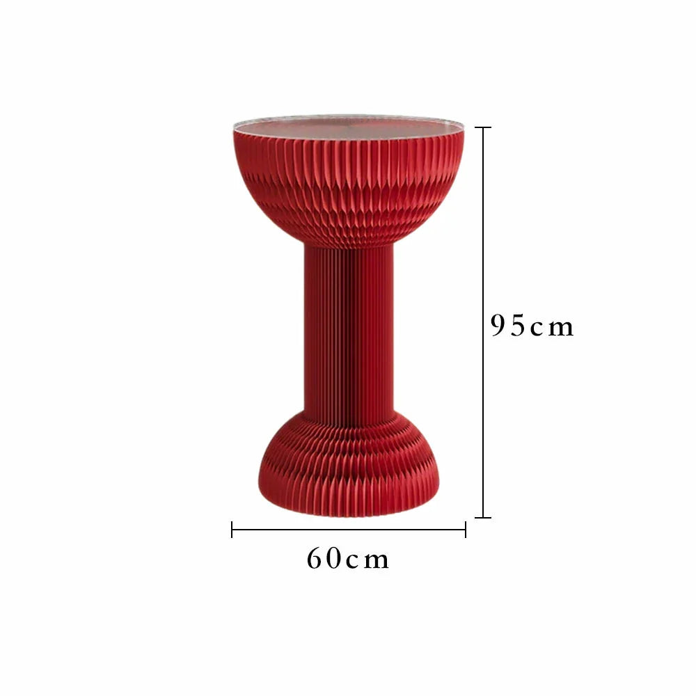 LIVARA 50/70/95cm Folding Table Table Tea Paper - Round Red