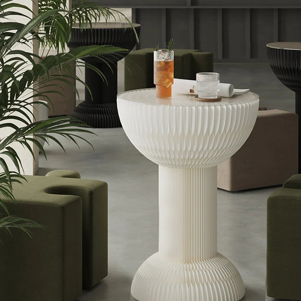 LIVARA 50/70/95cm - Folding Paper Round Tea Table Table White