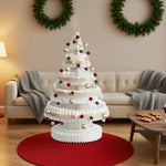 LIVARA Foldable Decoration Retail - Holiday Party Home, Display for 53/75/100cm Christmas Tree Decor White