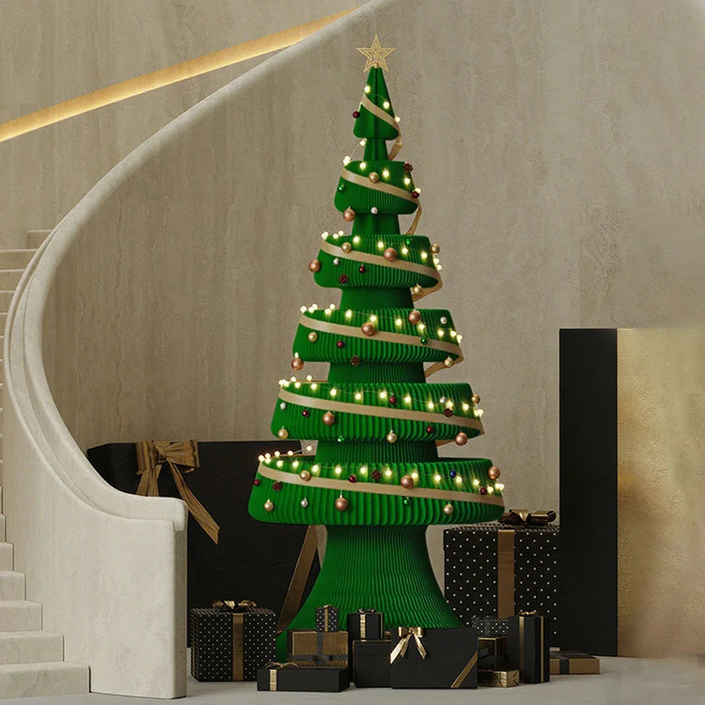 LIVARA Foldable Display Retail for Party - Decoration Christmas Decor Home, 147/240cm Tree Holiday Green