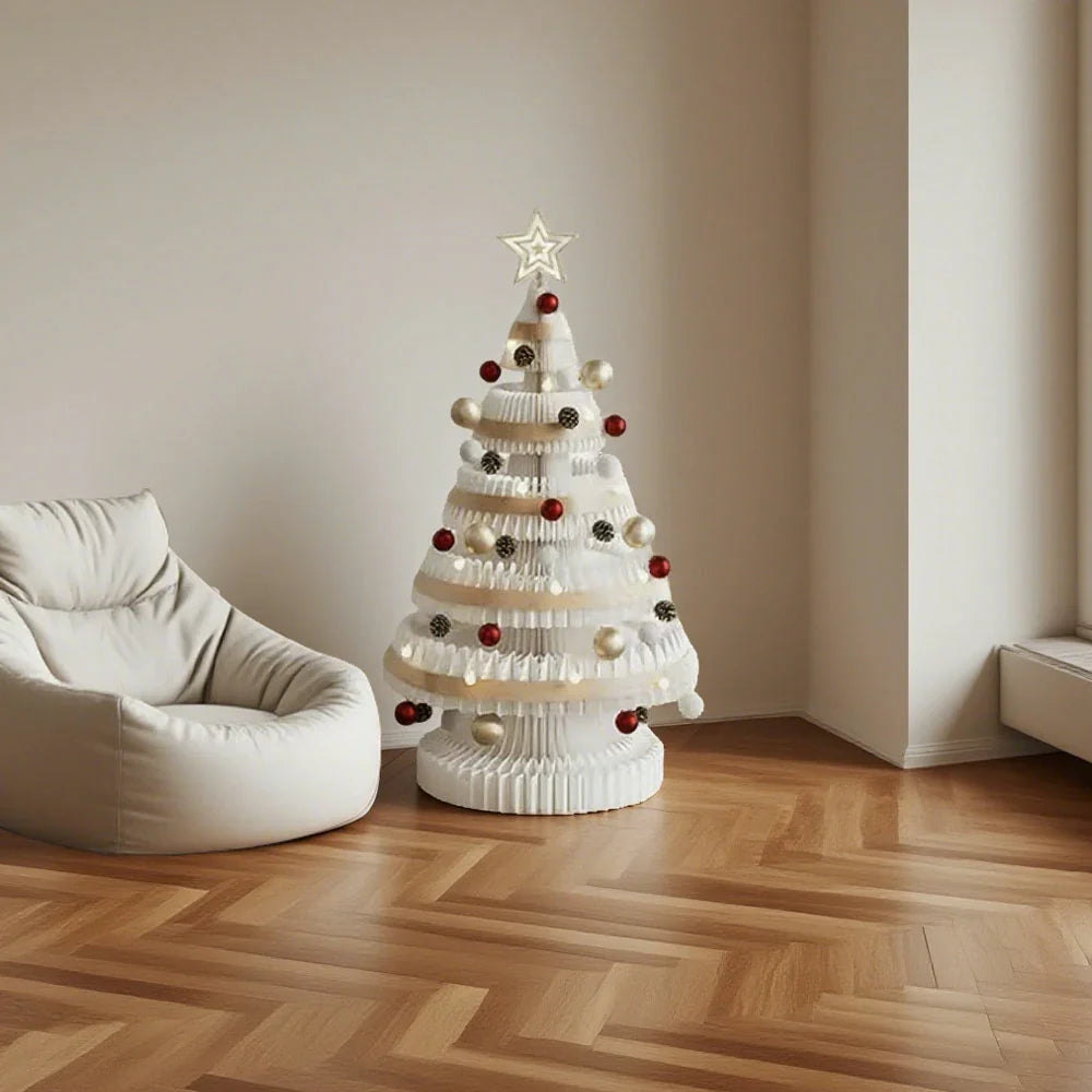 LIVARA Foldable Decoration Retail - Holiday Party Home, Display for 53/75/100cm Christmas Tree Decor White