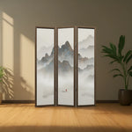 LIVARA 3-Panel Folding Room Divider Solid Landscape Painting Wood