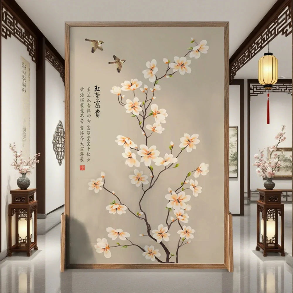 LIVARA Magnolia Solid Flower Wood for Divider, Mongolian Ash Room Home Wood,Suitable Pine Decoration