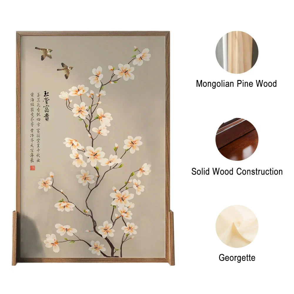 LIVARA Magnolia Solid Flower Wood for Divider, Mongolian Ash Room Home Wood,Suitable Pine Decoration