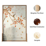LIVARA Autumn Mongolian Pine for Asian Divider, Style Suitable Room Leaves Wood, with Home Ash Wood Decoration