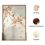 LIVARA Autumn Mongolian Pine for Asian Divider, Style Suitable Room Leaves Wood, with Home Ash Wood Decoration