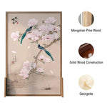 LIVARA Asian Design and Solid Elegant Ash Mongolian Style Room Divider, Wood Office Pine Home Wood, for Decoration