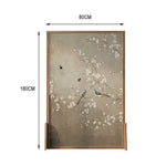 LIVARA Asian Elegant Home Mongolian Wood Design,Ash Divider, Wood Solid Pine Blossom Plum Style Bird Frame, Room Decor