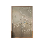 LIVARA Asian Elegant Home Mongolian Wood Design,Ash Divider, Wood Solid Pine Blossom Plum Style Bird Frame, Room Decor