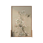 LIVARA Asian Divider, Pine No Home Wood Solid Elegant Cutout, Mongolian Style Ash Design, Floral Frame, Wood Room Bird Decor