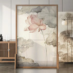 LIVARA Asian Cutout, Room Design, No Mongolian Flower Pine Wood Solid Lotus Ash Style Divider, Wood Wood