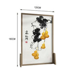 LIVARA Calabash Screen White Pattern Pine Solid Mongolian Wax With Wood Made Style An And Wood Of Home Eastern Decoration