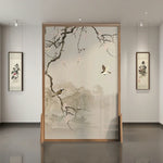 LIVARA Oriental Ash Pine Plum Cutout, Divider, Design, Mongolian No Room Wood Solid Blossom Landscape Frame