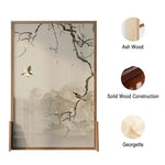 LIVARA Oriental Ash Pine Plum Cutout, Divider, Design, Mongolian No Room Wood Solid Blossom Landscape Frame