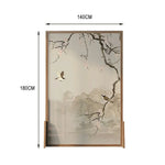 LIVARA Oriental Ash Pine Plum Cutout, Divider, Design, Mongolian No Room Wood Solid Blossom Landscape Frame