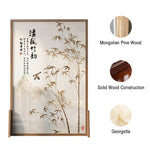 LIVARA Bamboo Solid White Made Eastern Mongolian Style Partitions Pine Home With Wood Screen An Patterned Wax Of And Wood Decoration