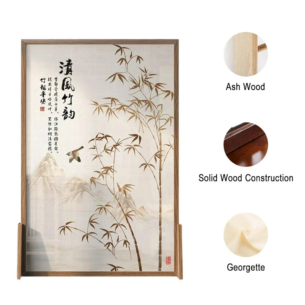 LIVARA Bamboo Solid White Made Eastern Mongolian Style Partitions Pine Home With Wood Screen An Patterned Wax Of And Wood Decoration