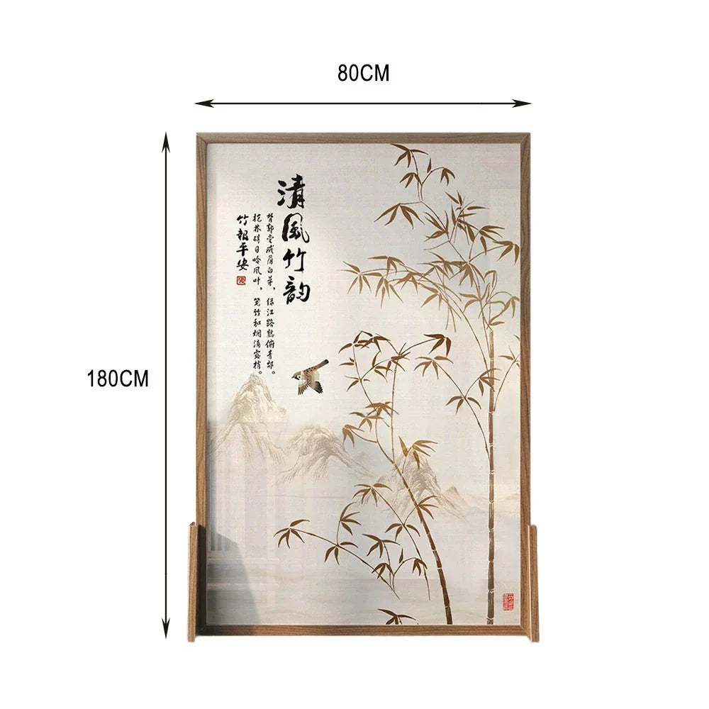 LIVARA Bamboo Solid White Made Eastern Mongolian Style Partitions Pine Home With Wood Screen An Patterned Wax Of And Wood Decoration