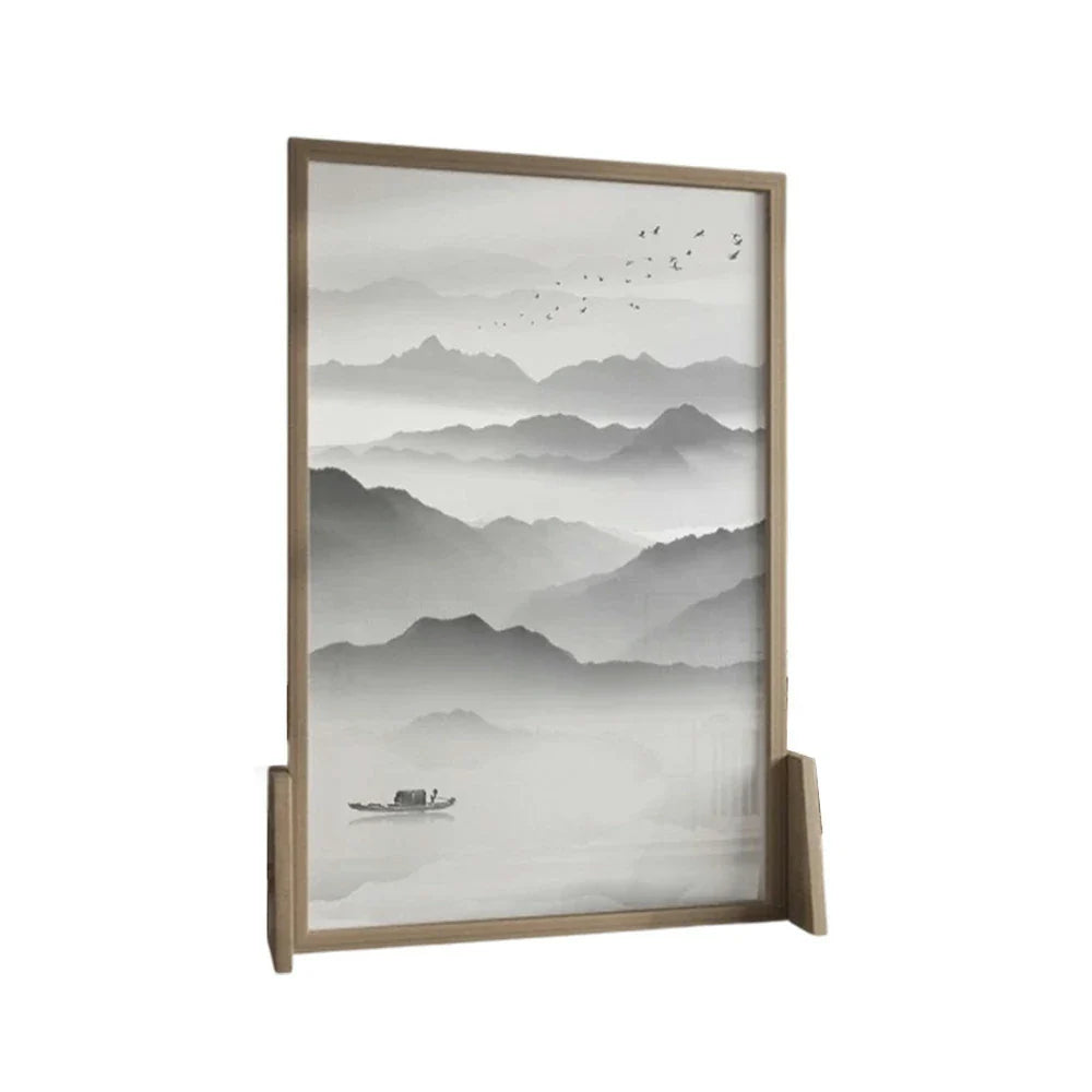 LIVARA landscape And Screen White Of Eastern Made With Solid An Pine Pattern Wood Style Wood Mongolian Home Wax Decoration