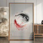 LIVARA Large Home Wood Pine Wood White Pattern Solid Of An Carp Made Style Mongolian Wax Eastern With And Screen Decoration