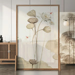 LIVARA lotus leaf An And Wood White Wood With Style Pine Eastern Wax Pattern Mongolian Solid Made Home Of Screen Decoration