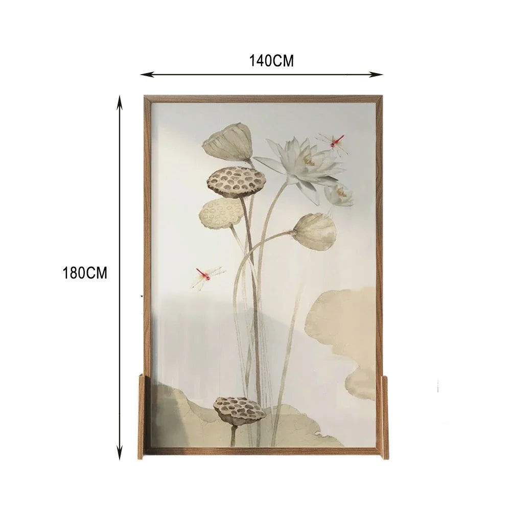 LIVARA lotus leaf An And Wood White Wood With Style Pine Eastern Wax Pattern Mongolian Solid Made Home Of Screen Decoration