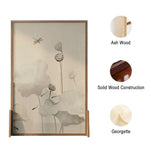 LIVARA Wash Pine Mongolian Screen White Wax Home Pattern With Made An Wood And Style lotus Eastern Solid Wood Of leaf Decoration