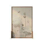 LIVARA Wash Pine Mongolian Screen White Wax Home Pattern With Made An Wood And Style lotus Eastern Solid Wood Of leaf Decoration