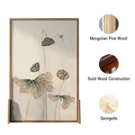 LIVARA lotus seedpod Of Pattern Pine Wax An And Style Home Wood leaf White Solid With Made Wood Screen Eastern Mongolian Decoration
