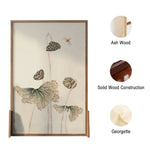 LIVARA lotus seedpod Of Pattern Pine Wax An And Style Home Wood leaf White Solid With Made Wood Screen Eastern Mongolian Decoration