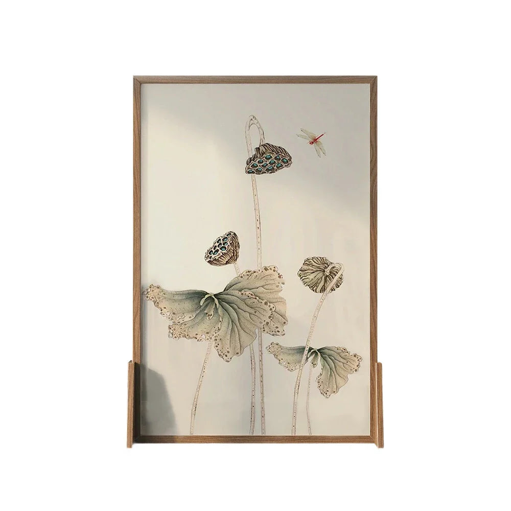 LIVARA lotus seedpod Of Pattern Pine Wax An And Style Home Wood leaf White Solid With Made Wood Screen Eastern Mongolian Decoration