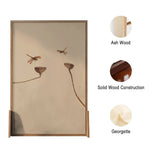 LIVARA lotus Home Wood An Solid Pattern Screen Made And Eastern Of Wood White Mongolian With leaf Wax Style Pine Decoration