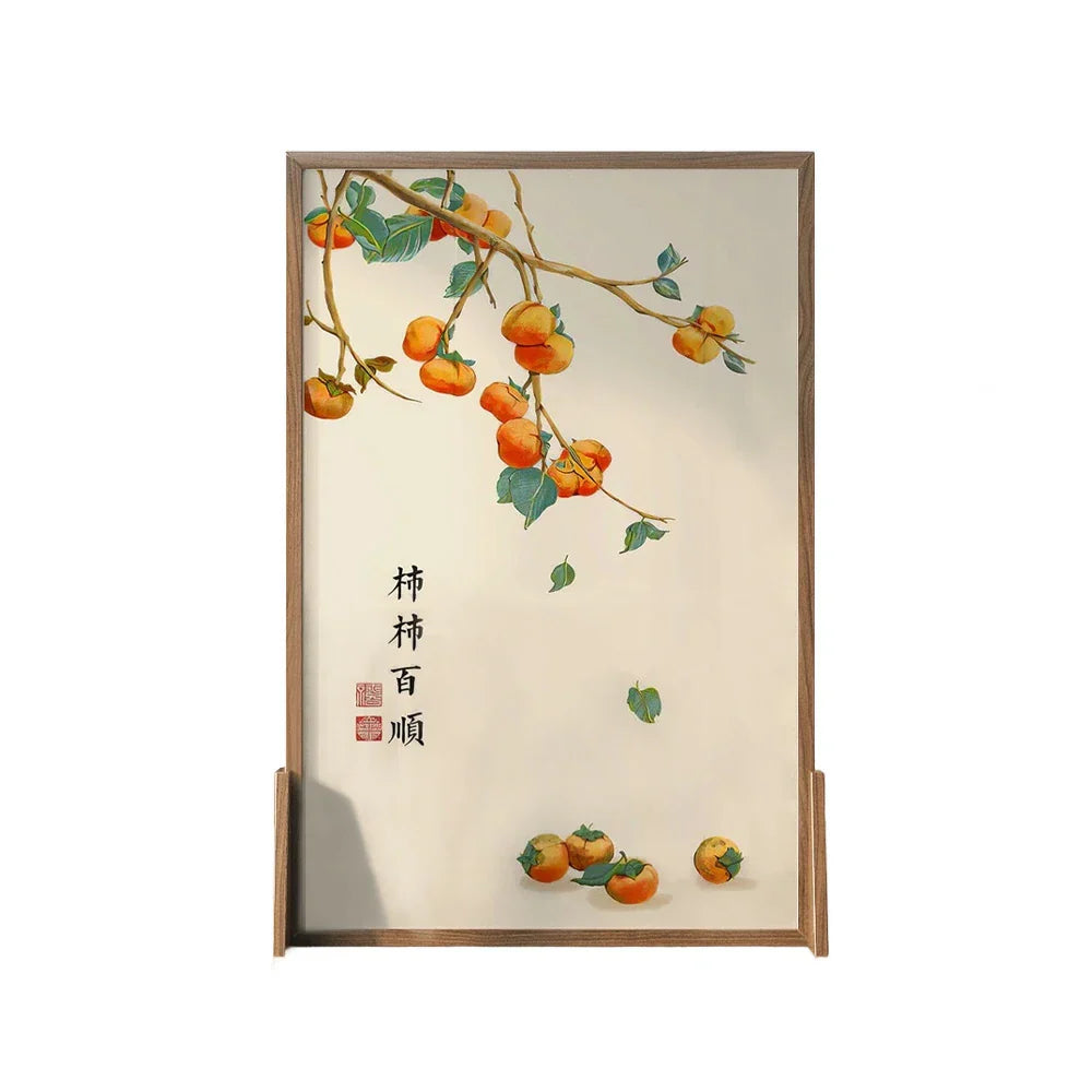 LIVARA Persimmon Of Mongolian Home Wax An Made Screen Eastern And Wood With White Wood Solid Pattern Pine Style Decoration