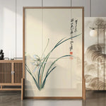 LIVARA flower leaf Style Wood Eastern Wax Solid Pine Pattern Wood Of White Screen Made Home Mongolian And An With Decoration
